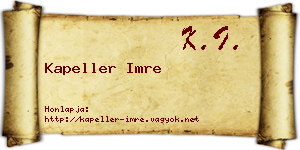 Kapeller Imre névjegykártya