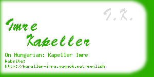 imre kapeller business card